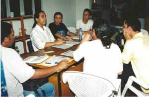 Dia da fundação do cineclube Mate Com Angu. 2002.