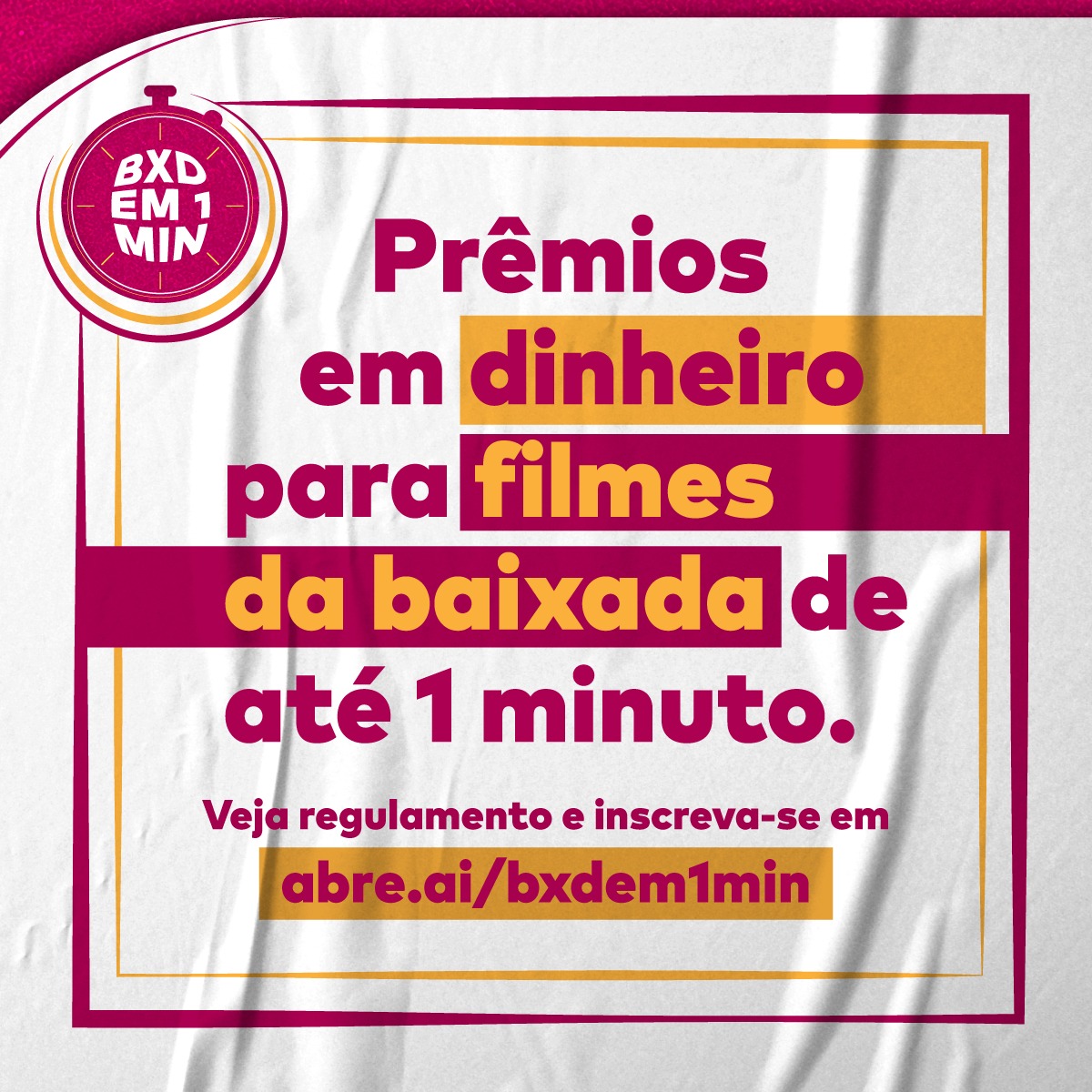 Read more about the article Cineclube Mate Com Angu lança mais uma edição do concurso Baixada 1 Minuto